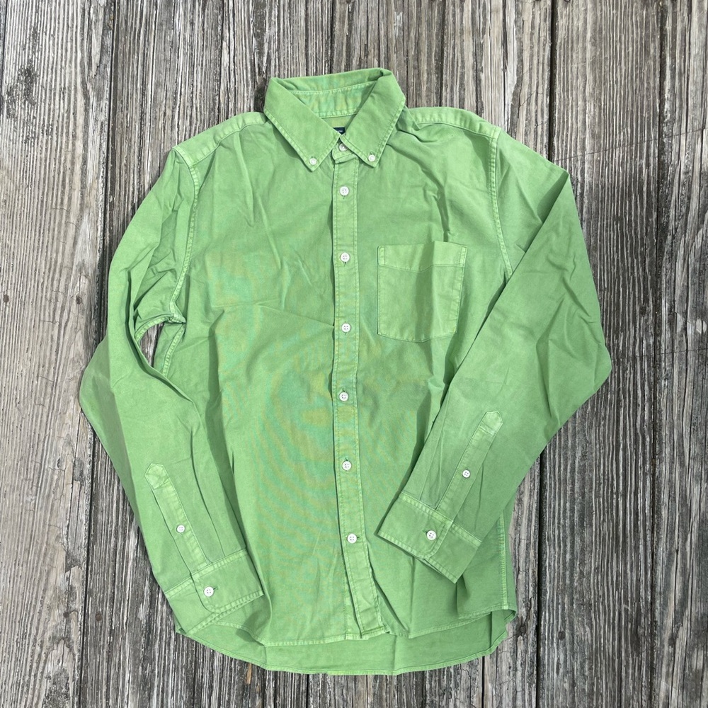 GAP Green Casual Button Down Shirt with Classic Collar